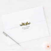 Gold Elegant Dragons Wedding Stickers (Envelop)