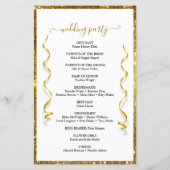 Gold Elegant Floral Calligraphy Wedding Programme (Achterkant)
