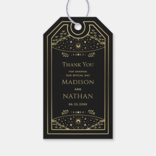 Gold Elegant Gothic Tarot Weddenschap Hartelijk da Cadeaulabel