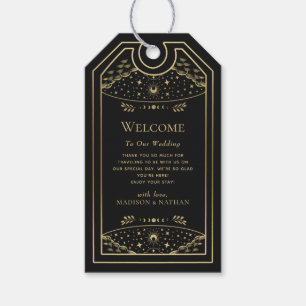 Gold Elegant Gothic Tarot Wedding Welkom Cadeaulabel