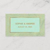 Gold Elegant Hearts Script op Mint Gift Registry Informatiekaartje (Achterkant)