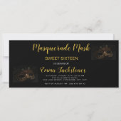 Gold Elegant Masquerade maskerade Theme Sweet Sixt Kaart (Voorkant)