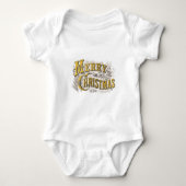 Gold Elegant Merry Kerstmis Rustic Romper (Voorkant)