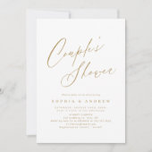 Gold elegant modern script met minimale paren douc kaart (Voorkant)