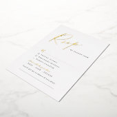 Gold elegant modern script minimalistisch bruiloft folie uitnodiging (Gedraaid)