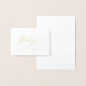 Gold elegant modern script minimalistisch huwelijk folie kaarten (Display)