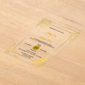 Gold Elegant Moderne Acrylique Invitations de mari (Poser)
