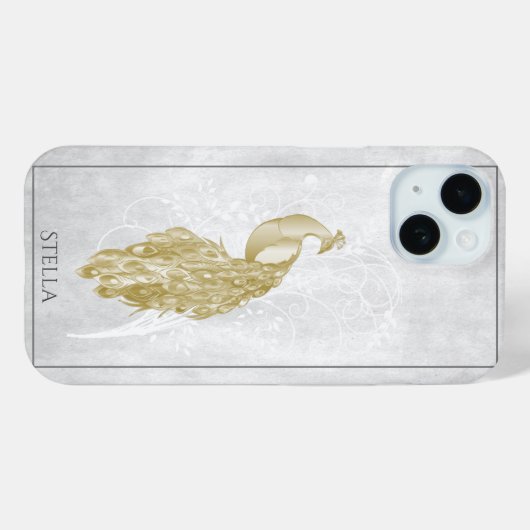 Gold Elegant Peacock op maat Case-Mate iPhone Case (Achterkant (horizontaal))