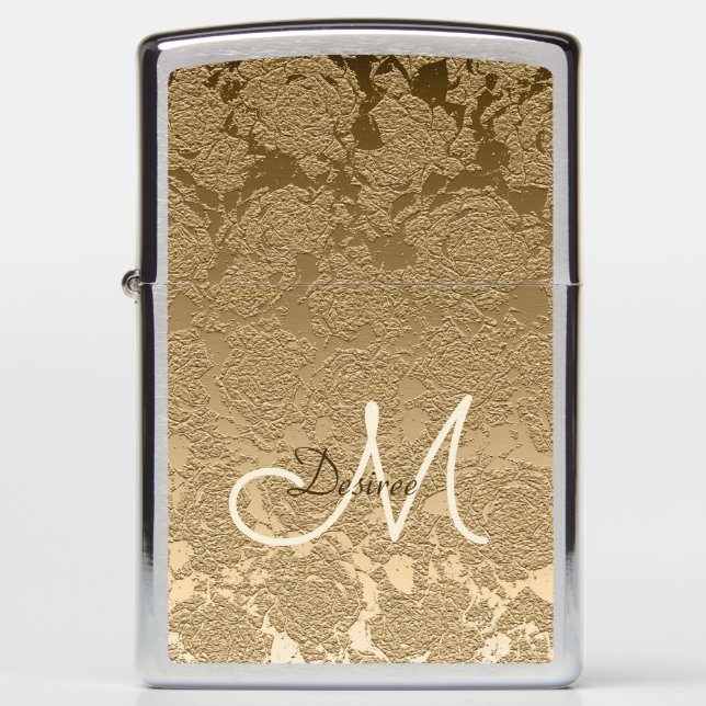 Gold Elegant Printed Girly Monogram Initiaal (Voorkant)