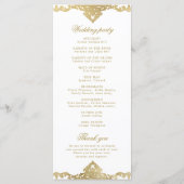 Gold elegant romantisch  vintage bruiloft programma (Achterkant)