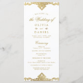 Gold elegant romantisch  vintage bruiloft programma (Voorkant)