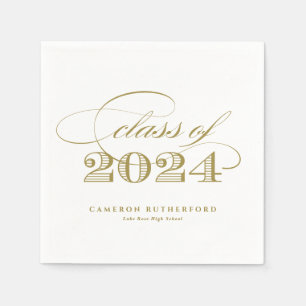 Gold Elegant Script 2024 Afstudeerfeest Servet