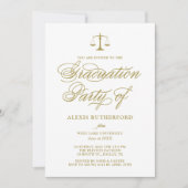 Gold Elegant Script Law School Afstuderen Kaart (Voorkant)