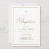 Gold Elegant Script Minimalist Baptisme Kaart (Voorkant)