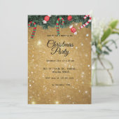 Gold Elegant Simple Moderne kerstparty Kaart (Staand voorkant)