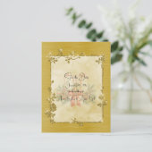 Gold Elegant Sparkly Frame Save the Date Briefkaart (Staand voorkant)