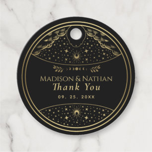 Gold Elegant Tarot Card Wedding Favor Labels