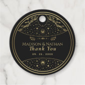 Gold Elegant Tarot Card Wedding Favor Labels (Voorkant)