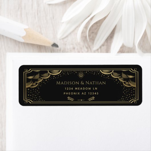 Gold Elegant Tarot Wedding Label (Insitu)