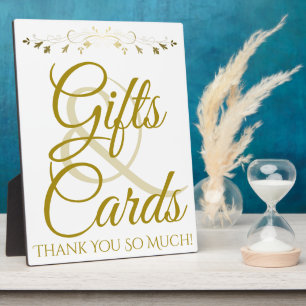 Gold Elegant Wedding Gifts & Cards Plaque Sign Fotoplaat