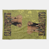 Gold Elephant Design Theedoek (Horizontaal)