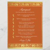 Gold Elephant Indian & Hindu Wedding Program Card Programma (Achterkant)