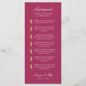 Gold Elephant Indian & Hindu Wedding Program Kaart (Achterkant)