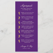 Gold Elephant Indian & Hindu Wedding Program Kaart (Achterkant)