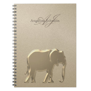 Gold Elephant Luxury Monogramed Notitieboek