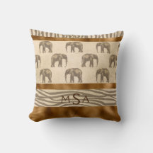 Gold Elephant Tiger Elegant  Chic Monogram