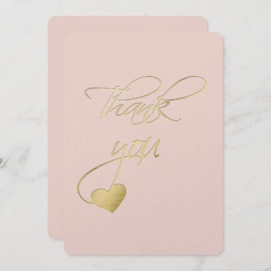 Gold Embossed Effect Calligraphy Weddenschap Harte Bedankkaart (Voorkant / Achterkant)