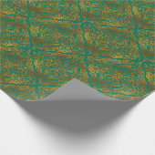 Gold Embossed Oriental Pattern on Green Cadeaupapier (Hoek)