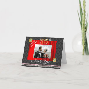 Gold Emerald 55e bruiloft Jubileum Dank u Bedankkaart