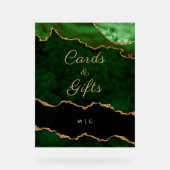 Gold Emerald Green Agate Cartes de mariage Cadeaux (Recto)