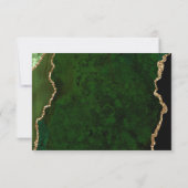 Gold Emerald Green Agate Wedding Carte RSVP (Dos)