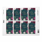 Gold & Emerald Green Floral Etiket (Full Sheet)