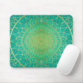 Gold Emerald Green Hand Drawn Mandala Muismat (Met muis)