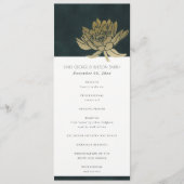 GOLD EMERALD GREEN LOTUS WEDDING CEREMONY PROGRAMM MENU (Voorkant)
