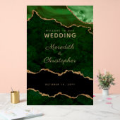 Gold Emerald Green Marble Agate Mariage Bienvenue (Mariage)