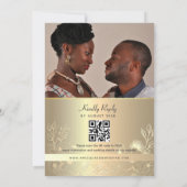 Gold Emerald Green QR Code Wedding Kaart (Achterkant)