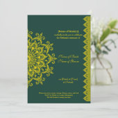  Gold Emerald Mehendi Henna Indian Kaart (Staand voorkant)