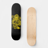 Gold Emperor Dragon One Element Pro Park Deck Skateboard (Voorkant)