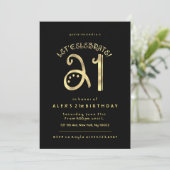 Gold en Black, 21ste verjaardag Kaart (Staand voorkant)