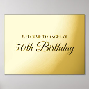 Gold en Black 50e verjaardag Folie Afdrukken