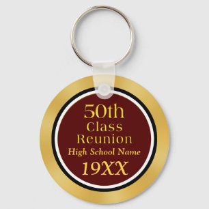 Gold en Black 50th Class Reunion Gift Ideeën Sleutelhanger