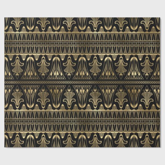 Gold en Black Art Deco Cadeaupapier (Vlak)