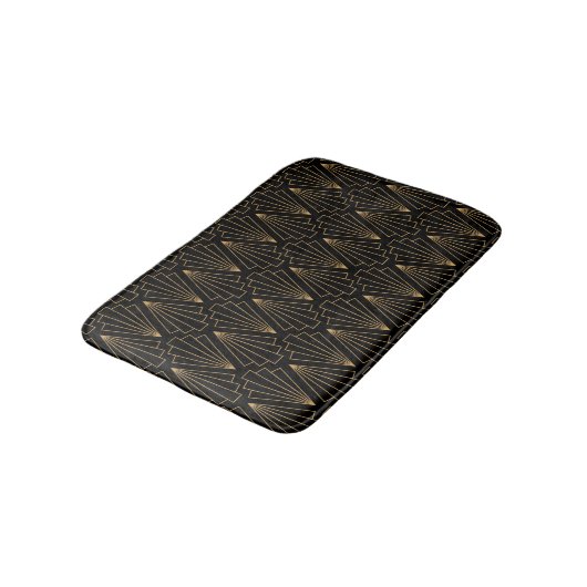 Gold en Black Art Deco Fan Flower Pattern Badmat (Gekanteld)