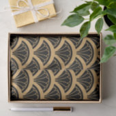 Gold en Black Art Deco Fan Flower Pattern Tissuepapier (Geschenk)