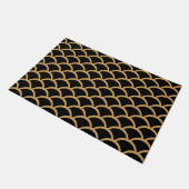 Gold en Black Art Deco Fish Scale Pattern Deurmat (Schuin)