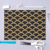 Gold en Black Art Deco Fish Scale Pattern Tissuepapier (Craft)